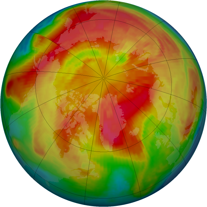 Arctic ozone map for 17 March 1999